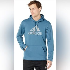 adidas Men's Game And Go Pullover Fleece Hoodie in Orbit Indigo - Size Small